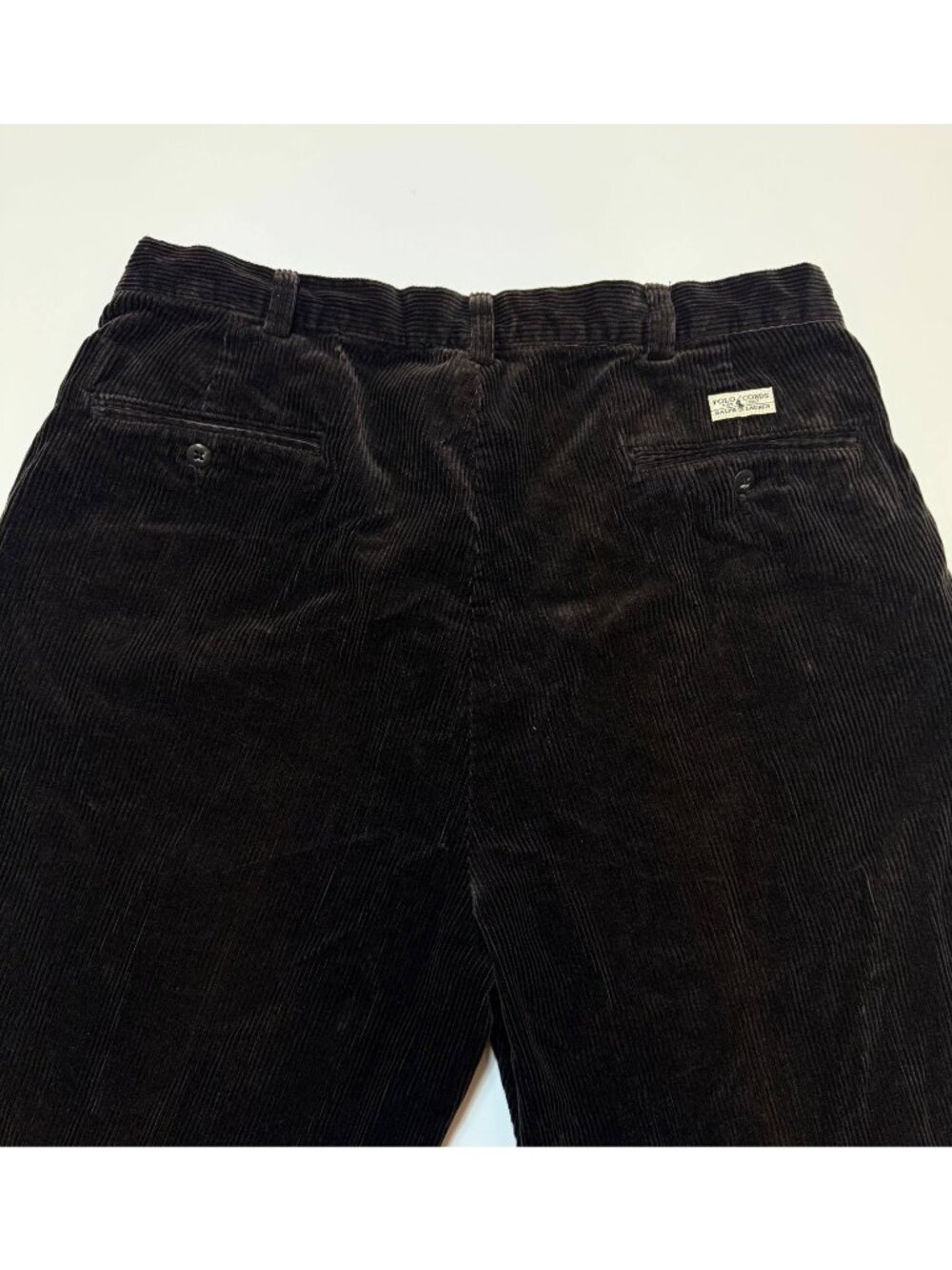 Polo Ralph Lauren Polo Cords Mens 35x32 Brown Corduroy Pleated Pants - Picture 4 of 10